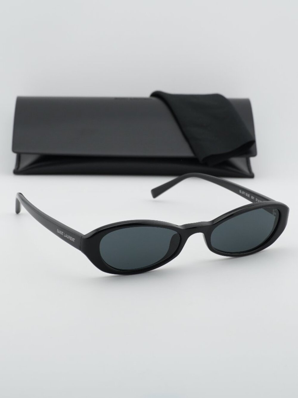 Saint Laurent SL871 SUE 001 Women Oval Sunglasses - Black - Picture 11 of 11